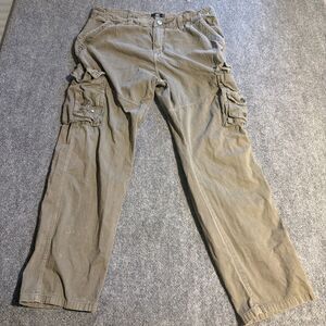 Benjamin Black Cargo Pants Mens Size 38x30 Green Military Themed 100% Cotton